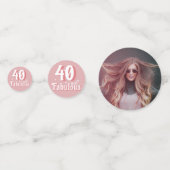 Confettis 40 et Fabulous Pink Photo 40e anniversaire (Derrière)