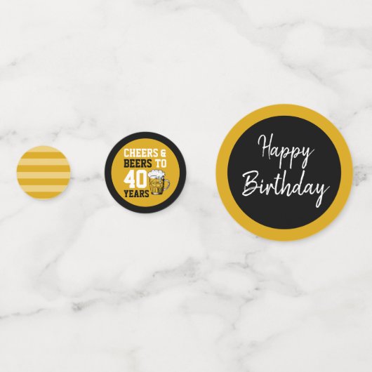 Confettis 40e anniversaire Cheers & Bières à 40 ans (Derrière)