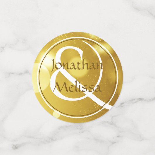 Confettis 40e anniversaire de Mariage Photo Gold personnalis (Petit recto)