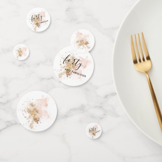 Confettis 40e anniversaire de rose et d'or (Groupe)