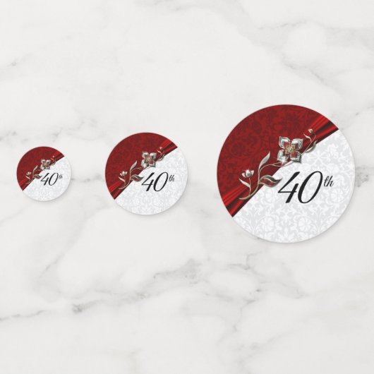 Confettis 40e anniversaire du Mariage floral Ruby (Devant)