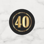 Confettis 40e anniversaire fabuleux - Noir et Or (Petit recto)