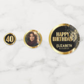 Confettis 40e anniversaire - Noir et Or - Photo (Devant)