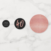 Confettis 40e anniversaire noir et or rose coutume (Devant)