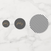 Confettis 40e anniversaire Photo Black White Gold Party (Derrière)