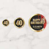 Confettis 40e anniversaire - 🎈 rouge, noir et or (Derrière)