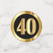 Confettis 40e anniversaire - 🎈 rouge, noir et or (Petit recto)