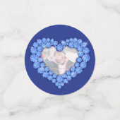 Confettis 45e saphir mariage anniversaire coeur bleu photo (Petit recto)