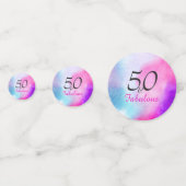Confettis 50 et fabuleux 50e anniversaire rose et violet (Derrière)