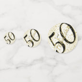 Confettis 50 et fabuleux anniversaire Script noir/or amusant (Derrière)