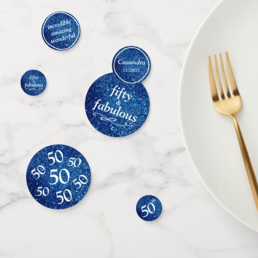 Confettis 50 Et Table Pailletée De Bleu Fabuleuse (Groupe)
