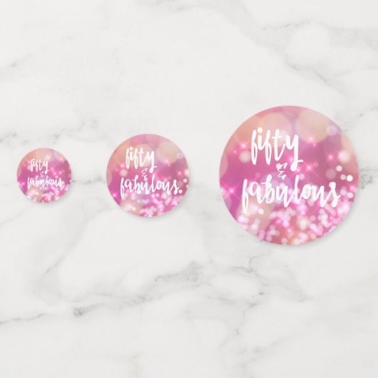 Confettis 50 & Fabuleux, 50e Anniversaire Glamour rose (Devant)