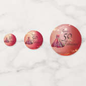 Confettis 50 & Fabuleux 50e anniversaire Red Gold Sparkle (Devant)