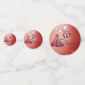 Confettis 50 & Fabuleux 50e anniversaire Red Gold Sparkle (Derrière)