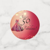 Confettis 50 & Fabuleux 50e anniversaire Red Gold Sparkle (Petit recto)