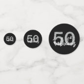 Confettis 50 & Fabuleux Parties scintillant d'argent Anniver (Devant)