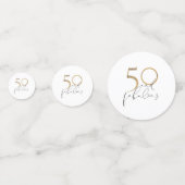 Confettis 50 & Fabulous Black & White Gold 50e anniversaire (Derrière)