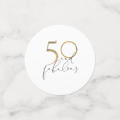 Confettis 50 & Fabulous Black & White Gold 50e anniversaire (Petit recto)
