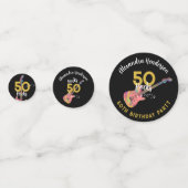 Confettis 50 Rocks Guitare rose 50ème anniversaire (Devant)