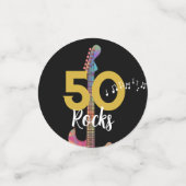 Confettis 50 Rocks Guitare rose 50ème anniversaire (Petit recto)