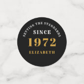 Confettis 50e anniversaire 1972 Elégant Black Gold Chic Elég (Petit recto)