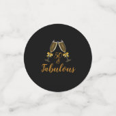 Confettis 50e anniversaire 50 et Fabulous Black | Or Faux (Petit recto)