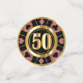 Confettis 50e Anniversaire Casino Poker Chip - Rose Gold (Petit recto)