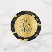 Confettis 50e anniversaire de Mariage d'or sur le noir (Petit recto)