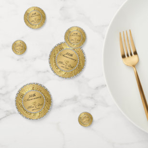 Confettis 50e anniversaire du Mariage Diamonds and Gold