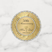 Confettis 50e anniversaire du Mariage Diamonds and Gold (Petit recto)