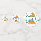 Confettis 50e anniversaire fête Retro Mid Century N'importe  (Devant)