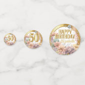 Confettis 50e anniversaire - Floral et or (Devant)