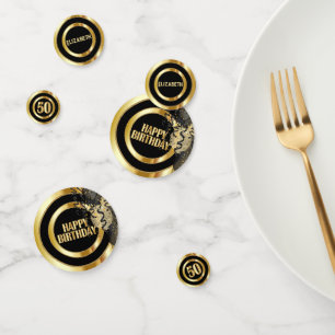 Confettis 50e anniversaire - Noir et Or