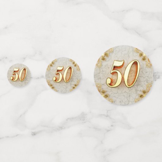 Confettis 50e anniversaire ou anniversaire Regal or et marbr (Devant)