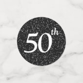 Confettis 50e anniversaire Photo Parties scintillant noire T (Petit recto)