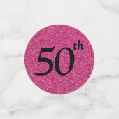 Confettis 50e anniversaire Photo Parties scintillant rose ch (Petit recto)