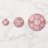 Confettis 50e anniversaire Photo Rose Gold Foil Table Confet (Devant)