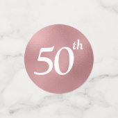Confettis 50e anniversaire Photo Rose Gold Foil Table Confet (Petit recto)