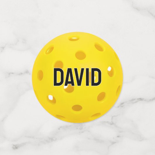 Confettis 50e anniversaire Pickleball Jaune (Petit recto)