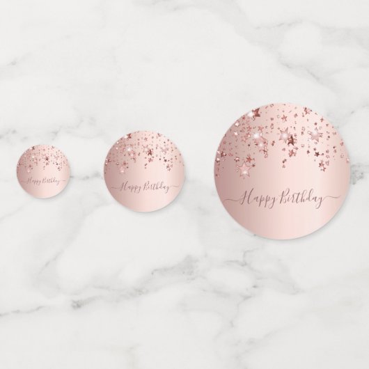 Confettis 50e anniversaire rose or rose étoiles glam (Derrière)