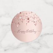 Confettis 50e anniversaire rose or rose étoiles glam (Petit recto)