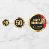 Confettis 50e anniversaire - 🎈 rouge, noir et or (Derrière)