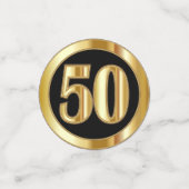 Confettis 50e anniversaire - 🎈 rouge, noir et or (Petit recto)