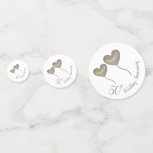 Confettis 50e ballon d'or pour l'anniversaire du Mariage (Devant)