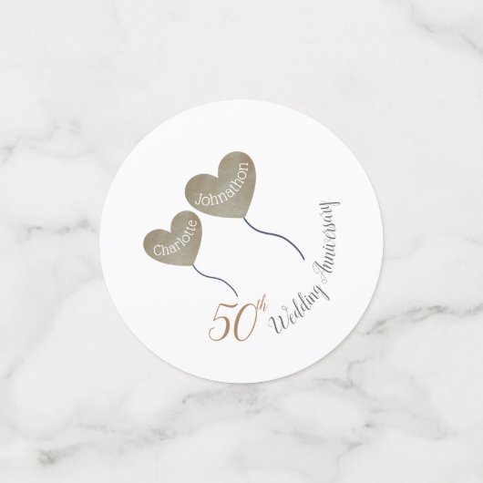 Confettis 50e ballon d'or pour l'anniversaire du Mariage (Petit recto)