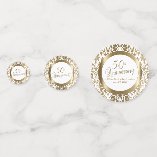 Confettis 50ème anniversaire de Mariage d'or - Damas (Derrière)