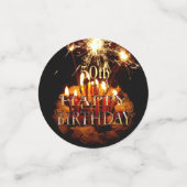 Confettis 50ème Joyeux Anniversaire Avec Gâteau Et Épercés, (Petit recto)