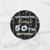 Confettis 50th Birthday Party Ajouter votre nom (Petit recto)