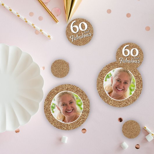 Confettis 60 et Fabulous Gold Parties scintillant Photo 60e 