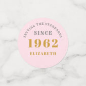 Confettis 60e anniversaire 1962 Elégant rose or chic élégant (Petit recto)